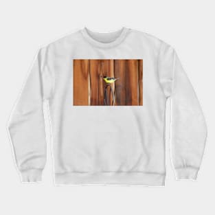 Gold Finch and Old Wooden Fence Crewneck Sweatshirt